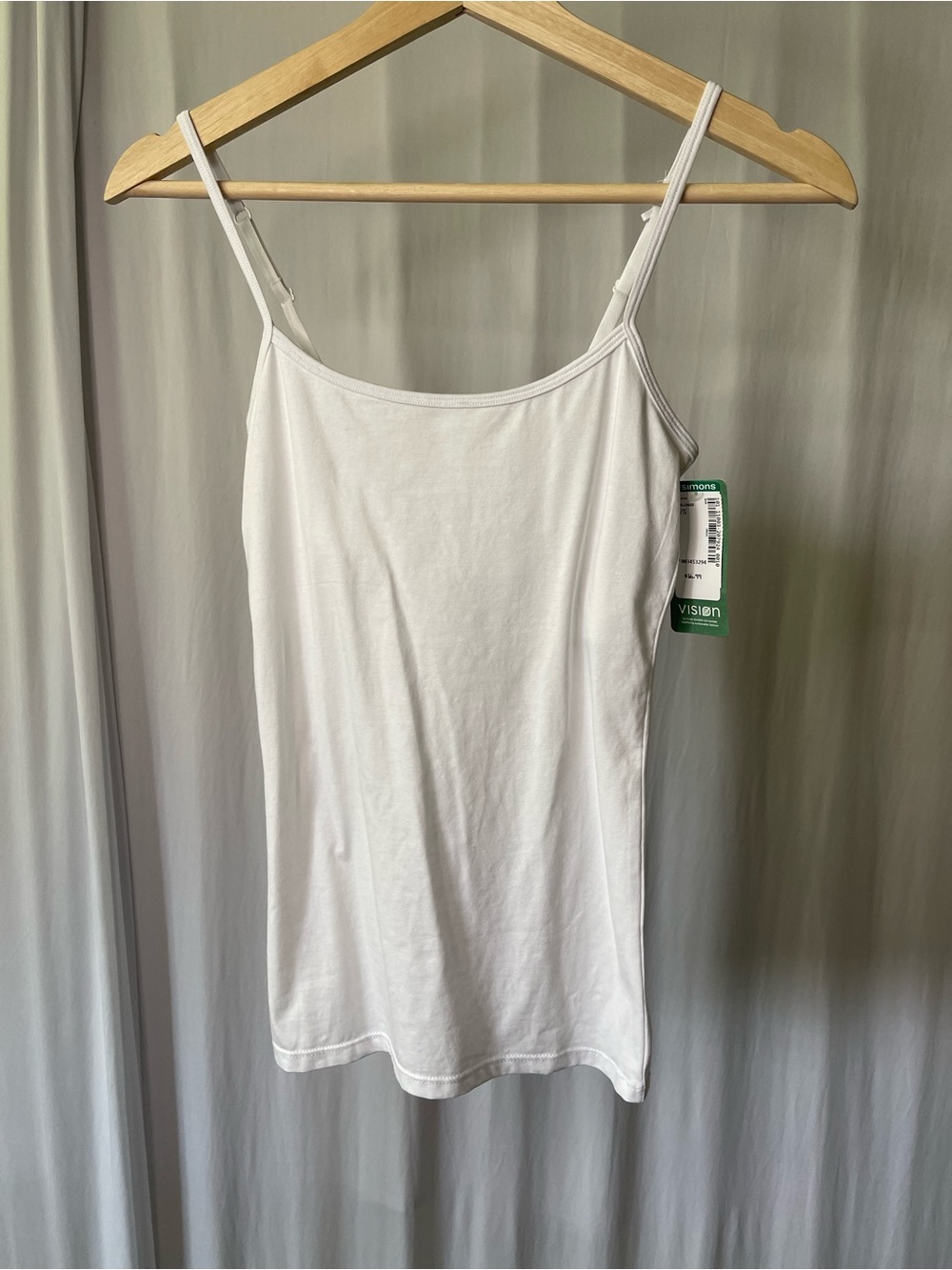 Simons White Adjustable Spaghetti Strap Tank Top